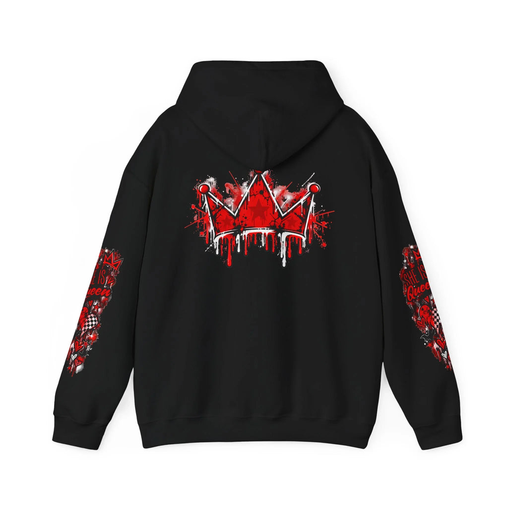 Fast Lane Heavy Blend Hoodie – Red & Black Streetwear