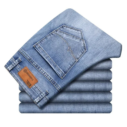 Men's Cotton Stretch Jeans - Business Casual Lightweight Denim 2024 - TNH apparel