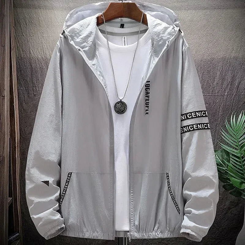 Men's SPF UV Sun Protection Jacket - Lightweight Hooded Windbreaker 8XL 9XL - TNH apparel