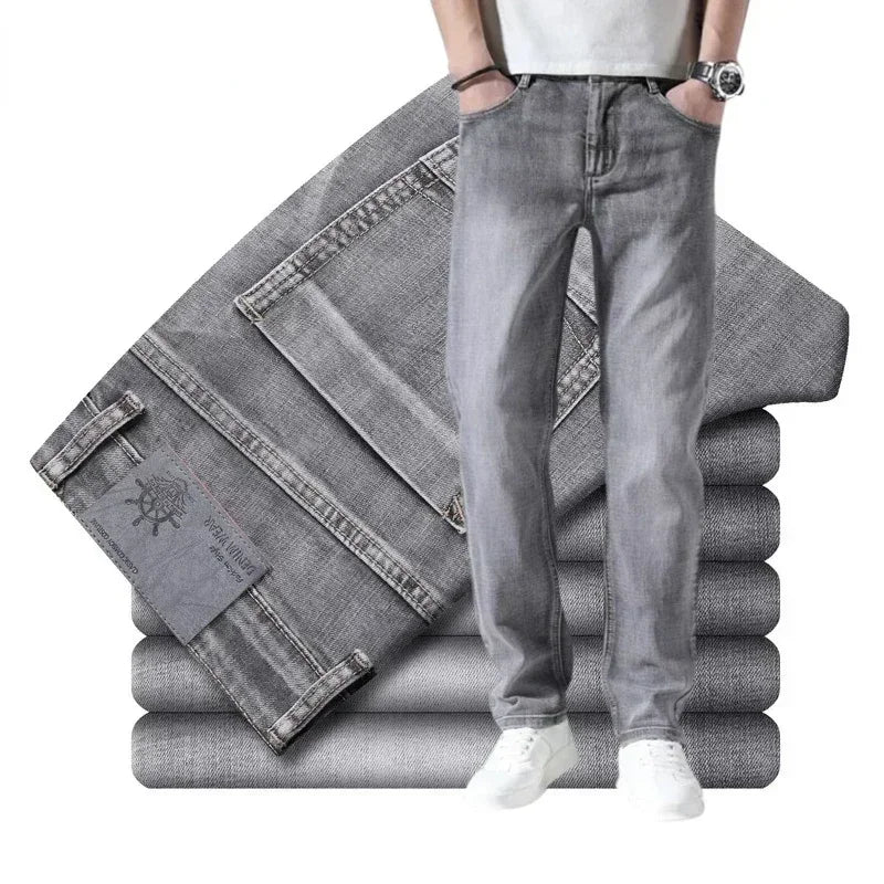 Men's Cotton Stretch Jeans - Business Casual Lightweight Denim 2024 - TNH apparel