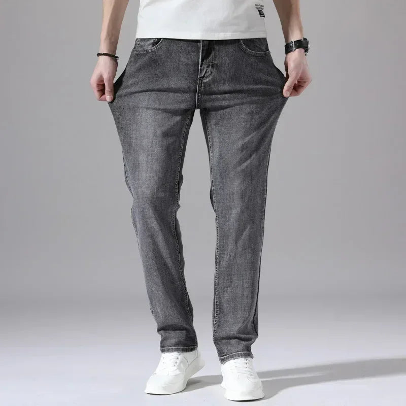 Men's Cotton Stretch Jeans - Business Casual Lightweight Denim 2024 - TNH apparel
