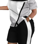 Women's Summer Letter Print T-Shirt & Shorts Set - Casual 2 Piece Outfit - TNH apparel