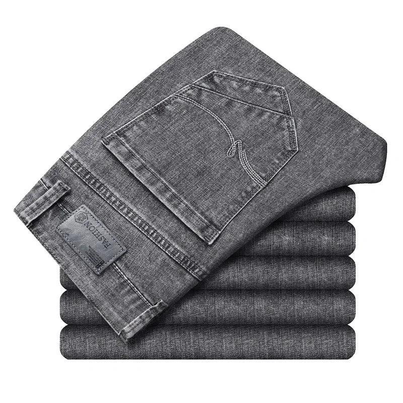 Men's Cotton Stretch Jeans - Business Casual Lightweight Denim 2024 - TNH apparel