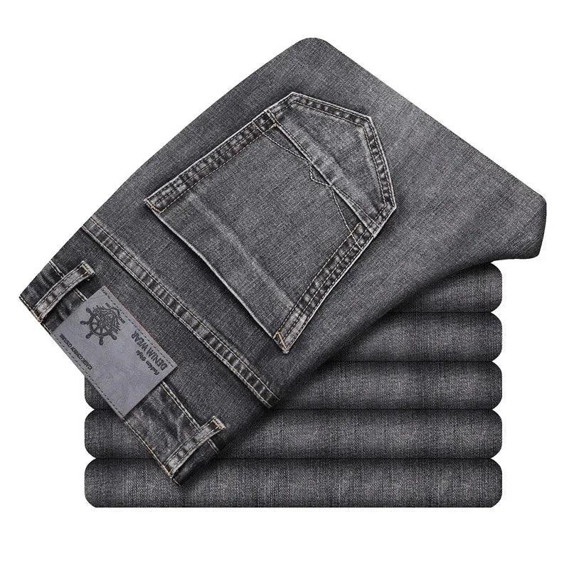 Men's Cotton Stretch Jeans - Business Casual Lightweight Denim 2024 - TNH apparel