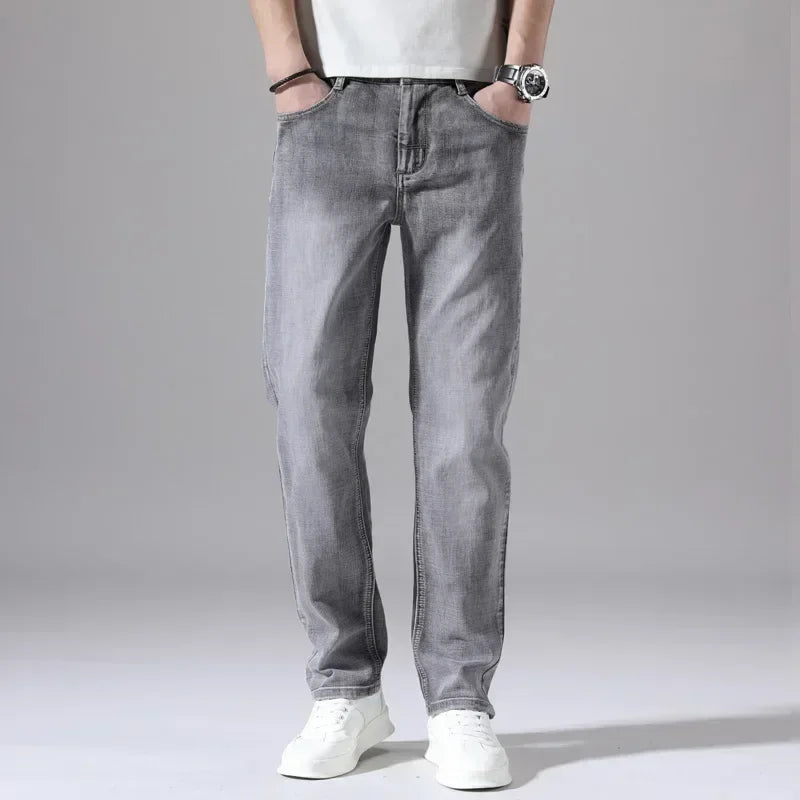 Men's Cotton Stretch Jeans - Business Casual Lightweight Denim 2024 - TNH apparel