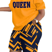 Women's Summer Letter Print T-Shirt & Shorts Set - Casual 2 Piece Outfit - TNH apparel