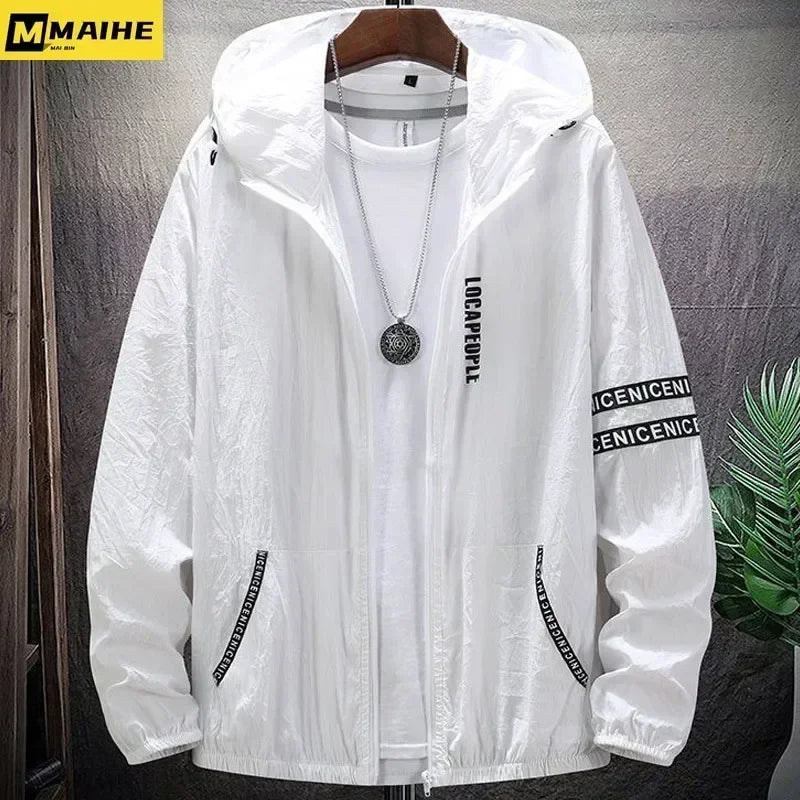 Men's SPF UV Sun Protection Jacket - Lightweight Hooded Windbreaker 8XL 9XL - TNH apparel