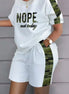 Women's Summer Letter Print T-Shirt & Shorts Set - Casual 2 Piece Outfit - TNH apparel