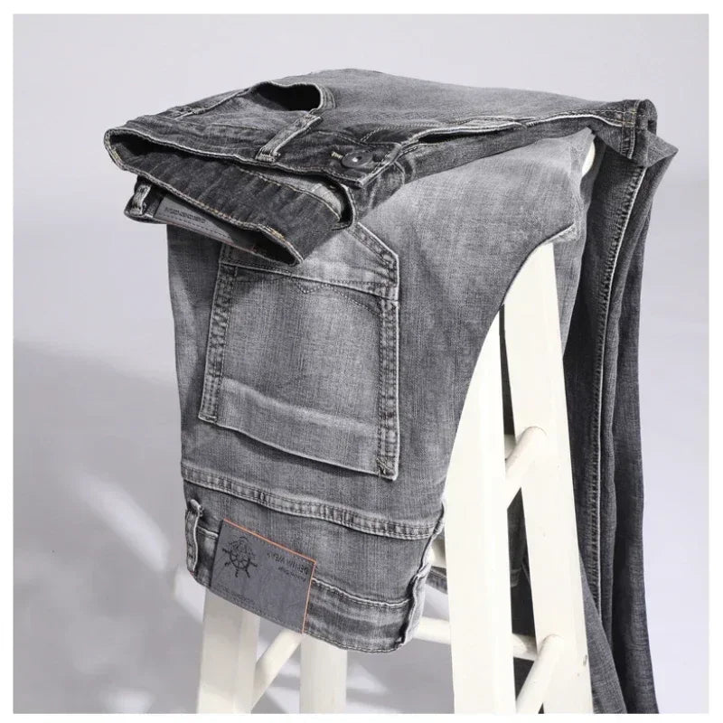 Men's Cotton Stretch Jeans - Business Casual Lightweight Denim 2024 - TNH apparel