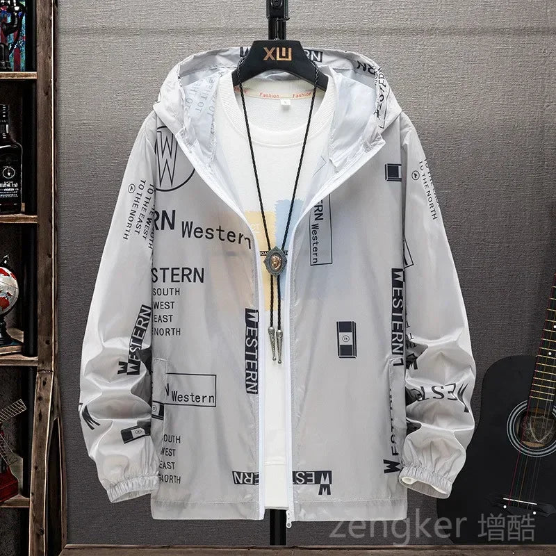 Men's Lightweight Sunscreen Jacket - Summer UV Protection Coat 5XL-7XL - TNH apparel