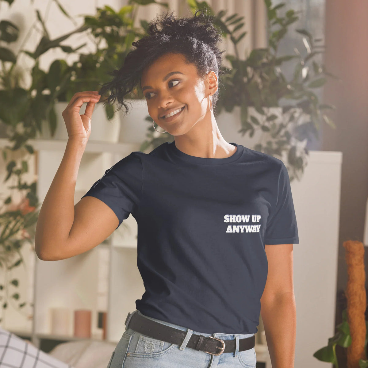 Product mockupProduct mockupShort-Sleeve Unisex T-Shirt Show Up and short sleeve cotton 