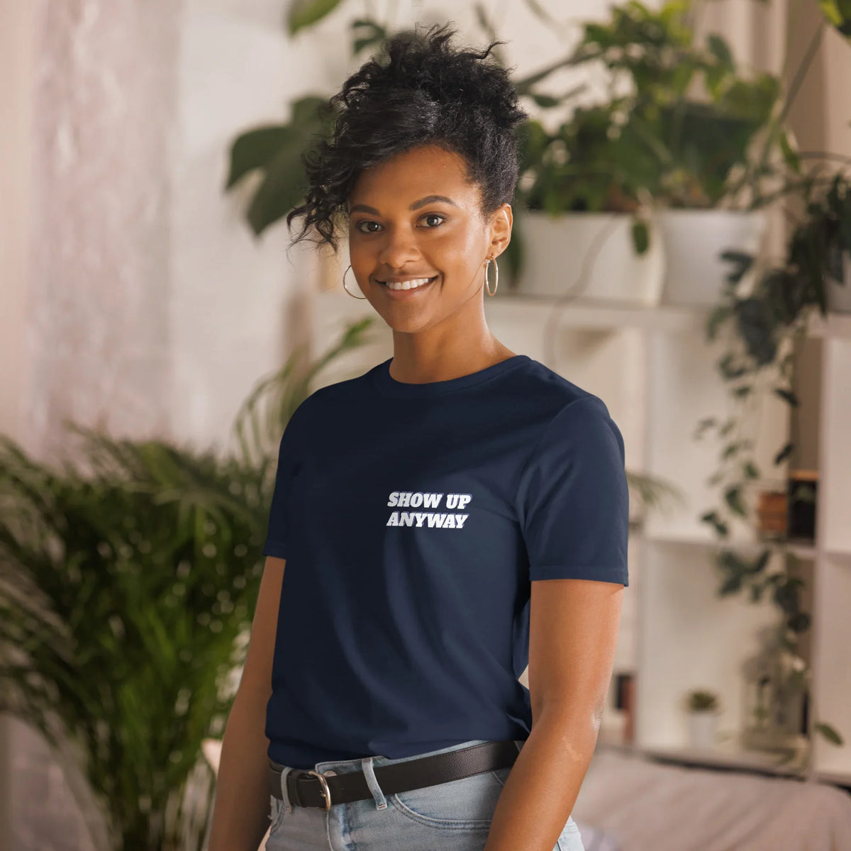 Product mockupProduct mockupShort-Sleeve Unisex T-Shirt Show Up and short sleeve cotton 