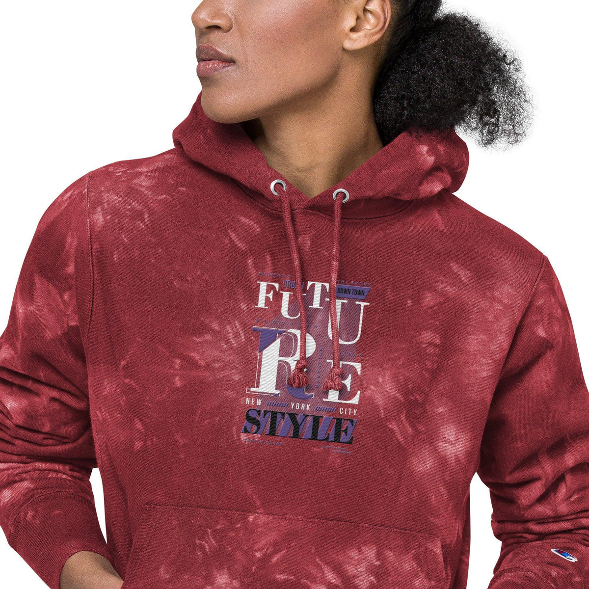 Unisex Champion tie-dye hoodie colorful streetwear hoodie 