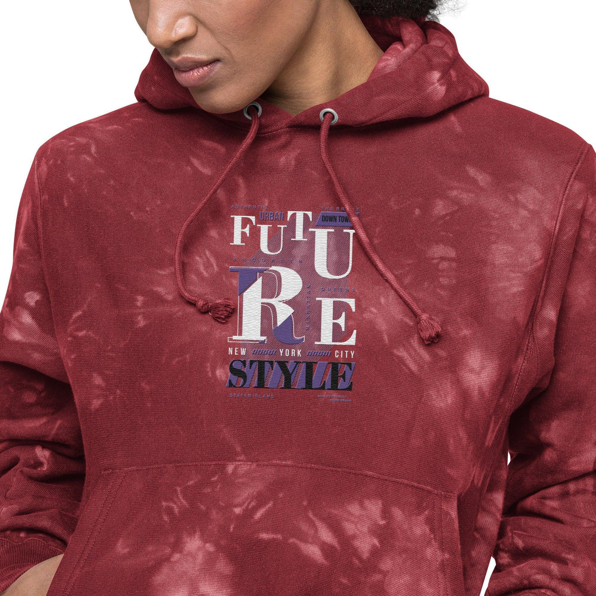 Unisex Champion tie-dye hoodie colorful streetwear hoodie 