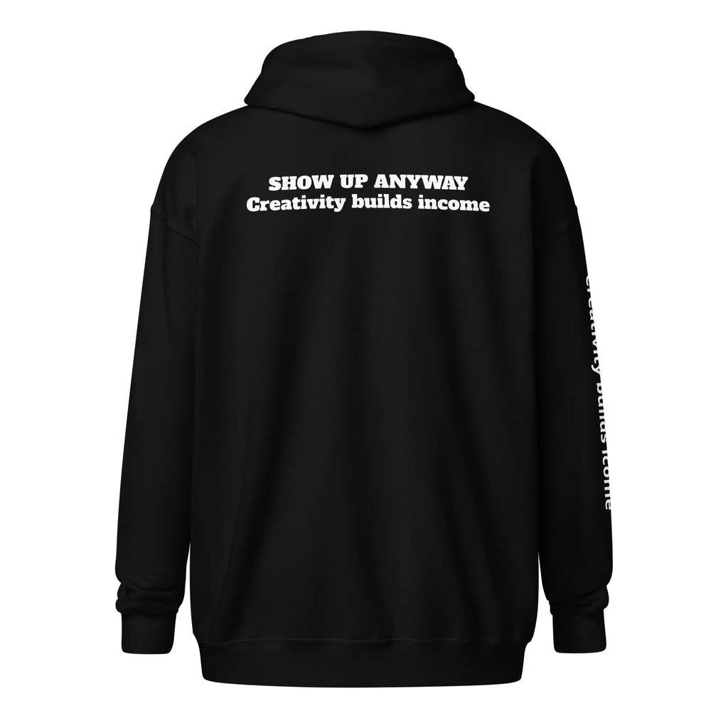 Product mockupUnisex heavy blend zip hoodies Show Up motivational hoodies 