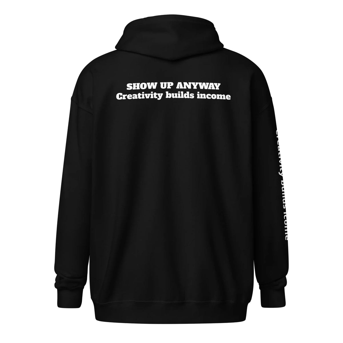 Product mockupUnisex heavy blend zip hoodies Show Up motivational hoodies 