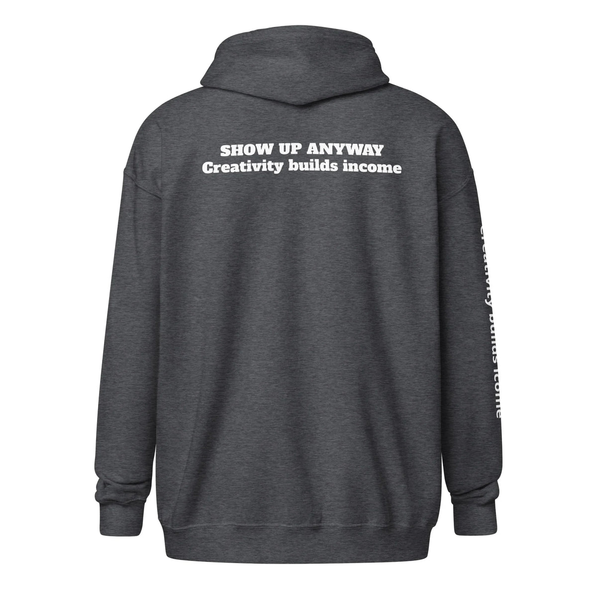 Product mockupUnisex heavy blend zip hoodies Show Up motivational hoodies 