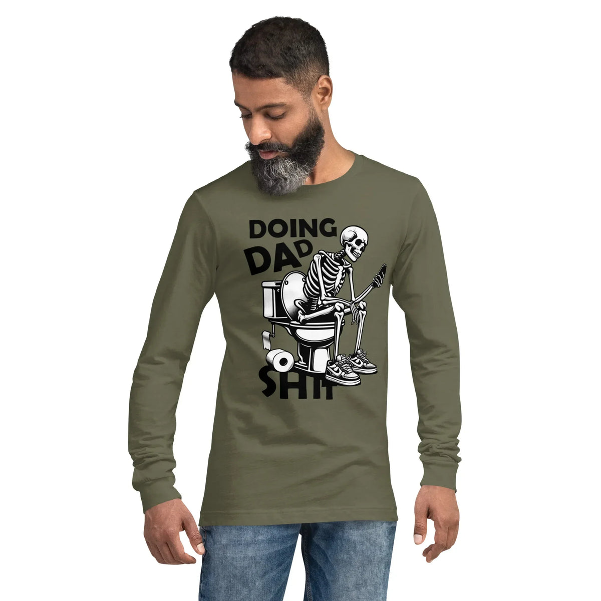 Unisex Black Graphic Long Sleeve Tee - Versatile Cotton Blend - TNH apparel