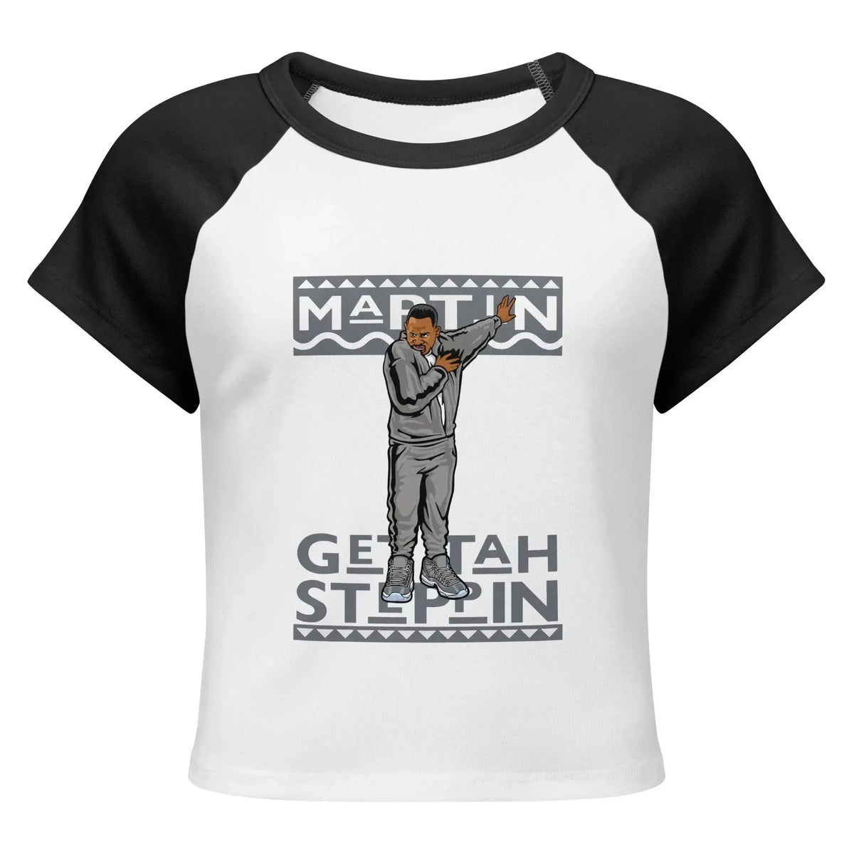 Women’s micro rib raglan baby tee/GET TAH STEPIN - TNH apparel